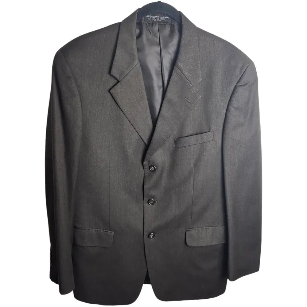 Jones New York Mens 42R Foleys Worsted Cashmere Wool Blend Blazer Suit Preppy